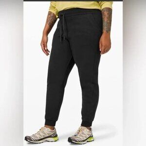 Lululemon Black Cotton‎ Jogger Sweatpants Elastic Waist Drawstring Size 8 |R1